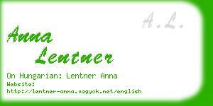 anna lentner business card